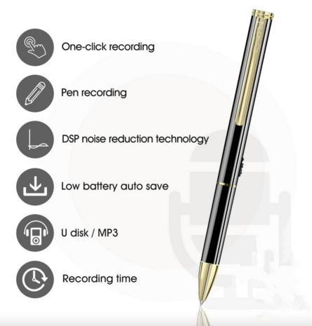 Pen voice recorder mp3 speler 32GB met geluidsdetectie